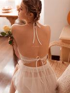 Elegant Sexy Mini Satin Nightgown Sleepwear
