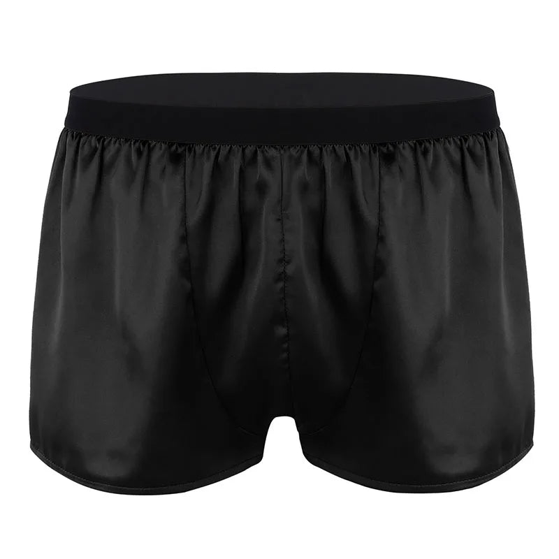 Men's Shiny Satin Boxer Shorts - Japanese Style Lounge Panties