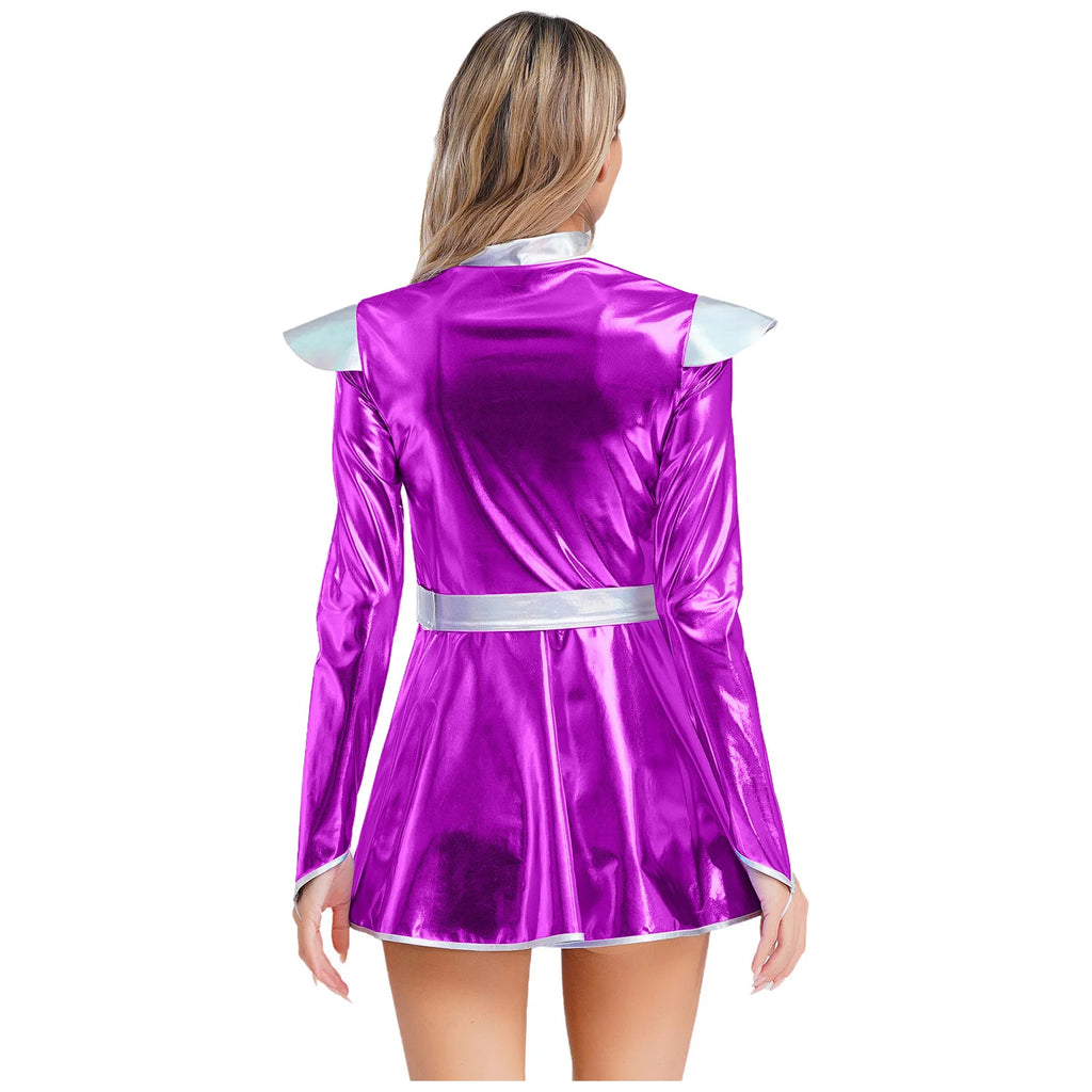 Women's Metallic Astronaut Cadet Dress - Alien Cosplay Costume