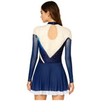Women's Rhinestone Figure Skating Dress - Ruffled Lyrical Costume