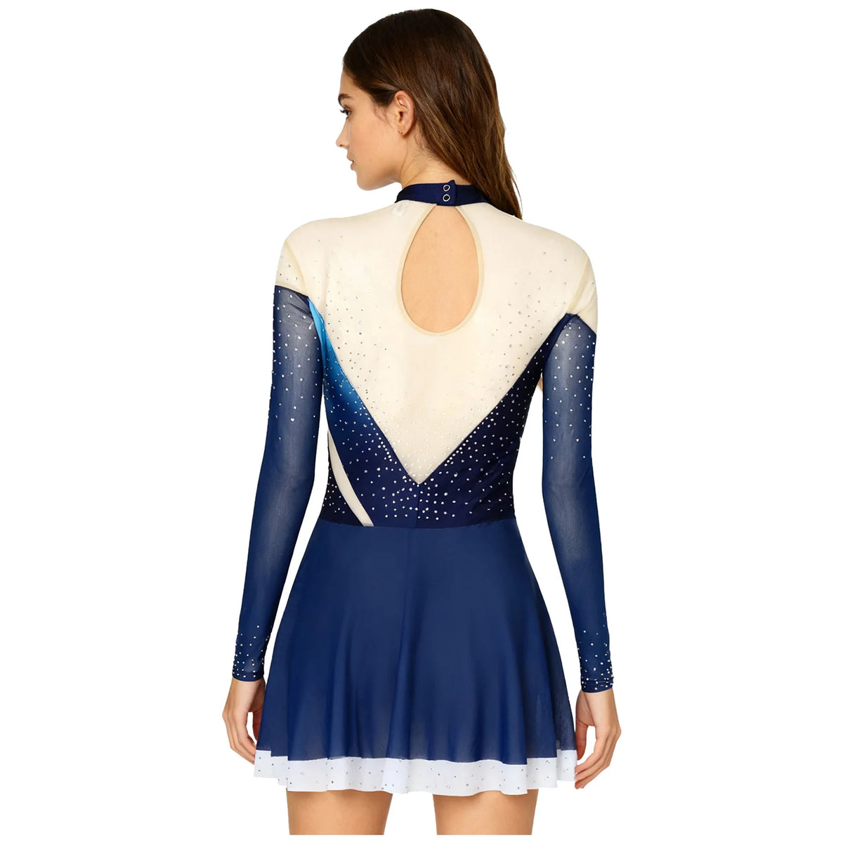 Women's Rhinestone Figure Skating Dress - Ruffled Lyrical Costume