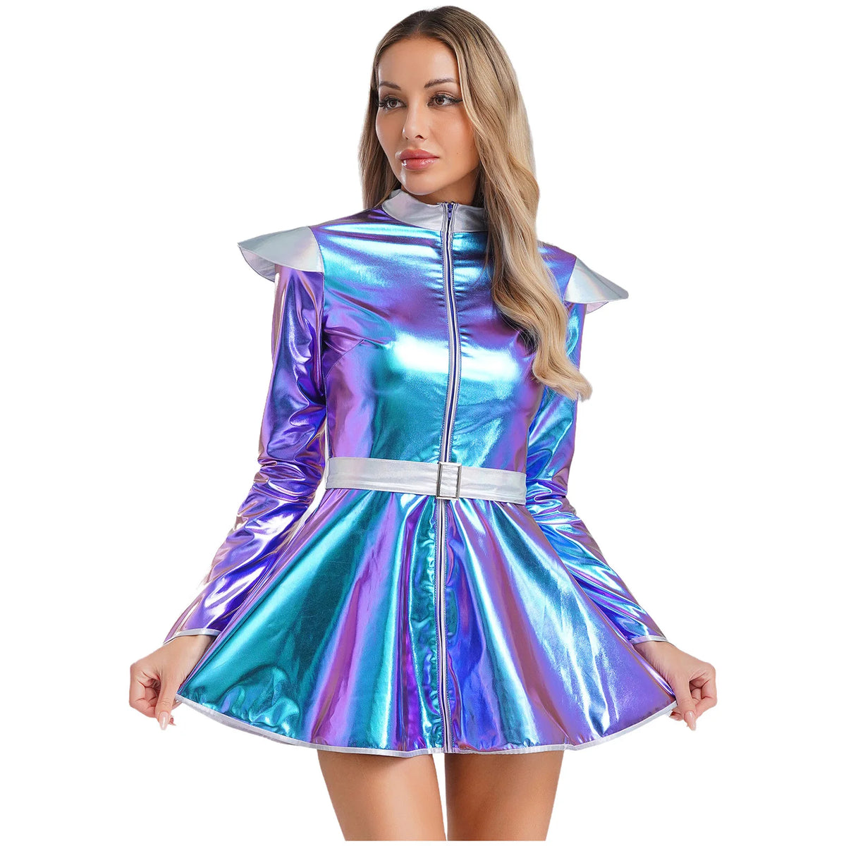 Women's Metallic Astronaut Cadet Dress - Alien Cosplay Costume