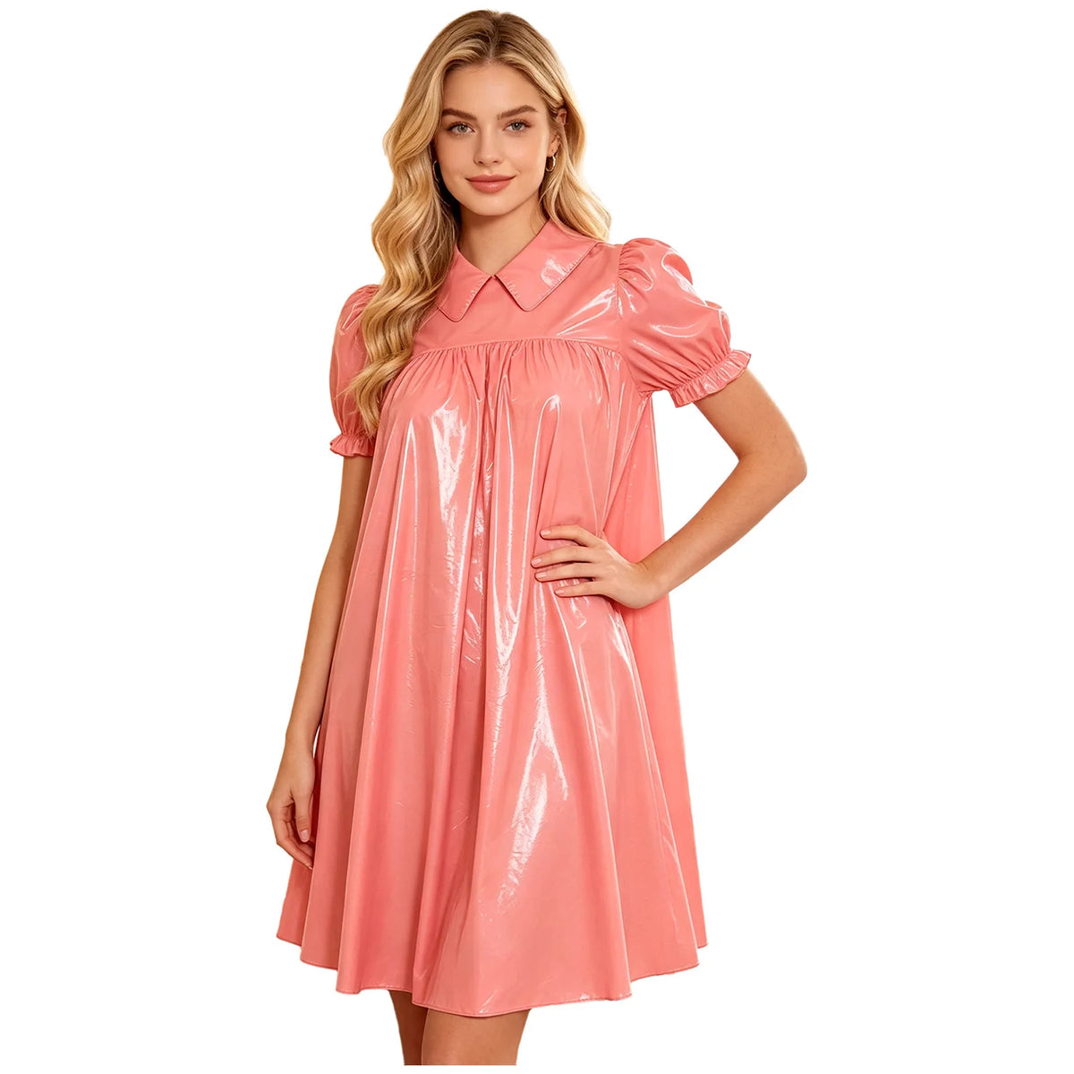 Women's Victorian Empire Waist Sleep Dress - Puff Sleeve Nightgown