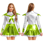 Women's Metallic Shiny Alien Astronaut Costume - Robot Dress