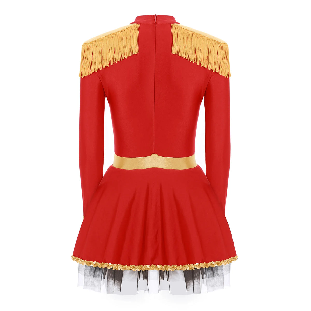 Circus Ringmaster Sequined Bodysuit - Fringe Shoulder Costume Dress
