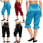Women's Satin Renaissance Ruffle Bloomers - Cosplay Capri Pants