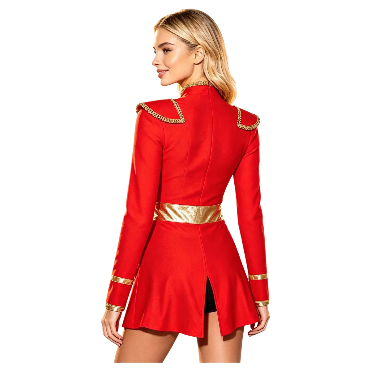 Women's Ringmaster Swallowtail Jumpsuit - Gold Trim Bodysuit