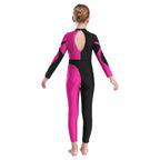 Girls Rhinestone Figure Skating Jumpsuit - Backless Gymnastic Leotard
