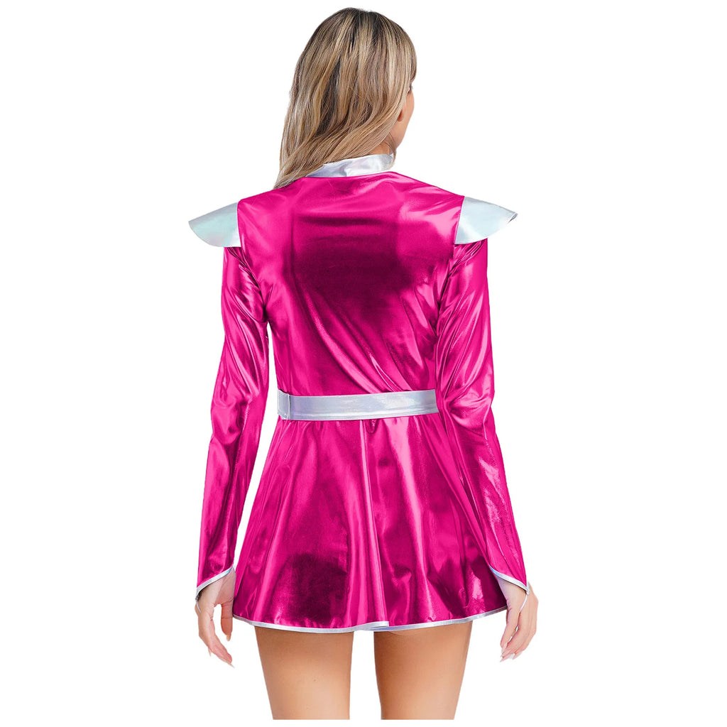Women's Metallic Astronaut Cadet Dress - Alien Cosplay Costume