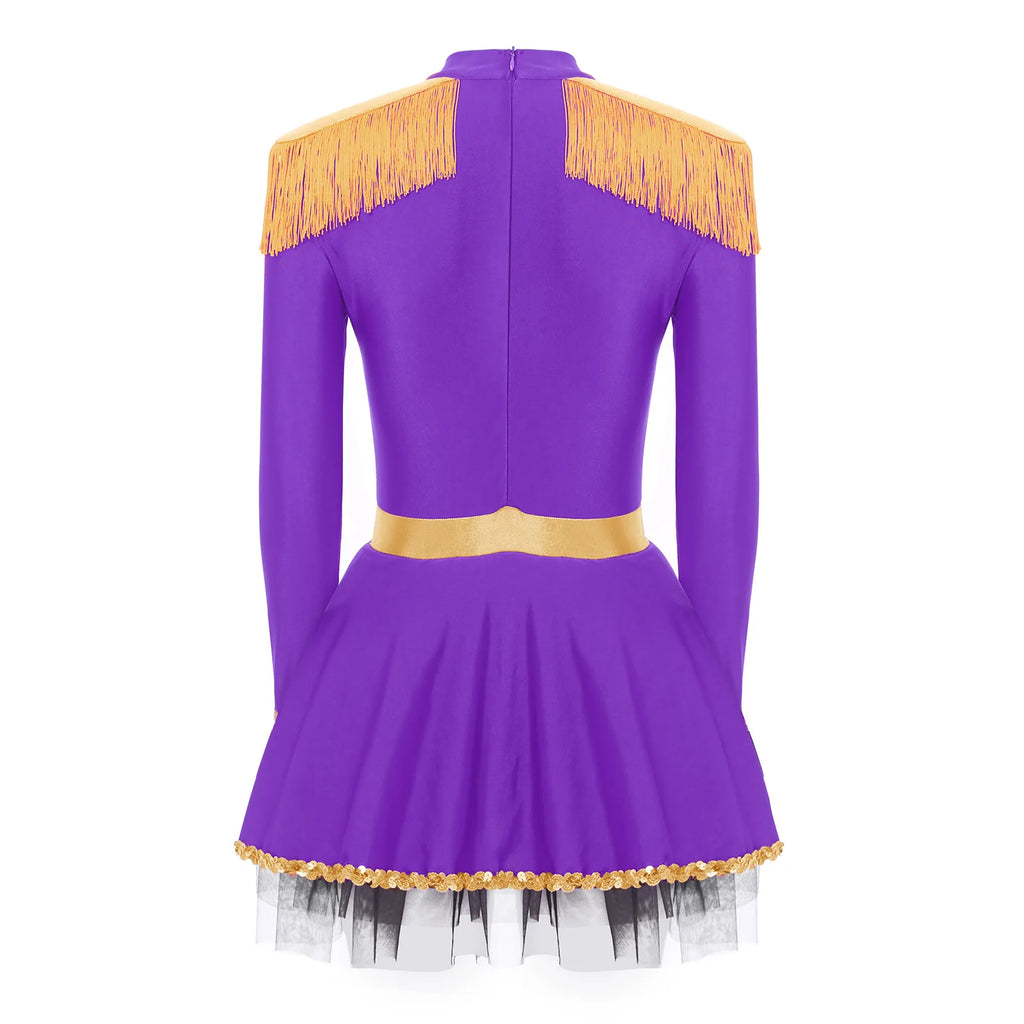 Circus Ringmaster Sequined Bodysuit - Fringe Shoulder Costume Dress