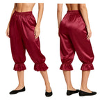 Women's Satin Renaissance Ruffle Bloomers - Cosplay Capri Pants