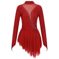 Women's Rhinestone Figure Skating Dress - Ruffled Lyrical Costume