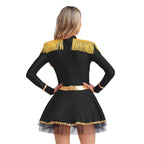 Circus Ringmaster Sequined Bodysuit - Fringe Shoulder Costume Dress