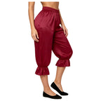 Women's Satin Renaissance Ruffle Bloomers - Cosplay Capri Pants