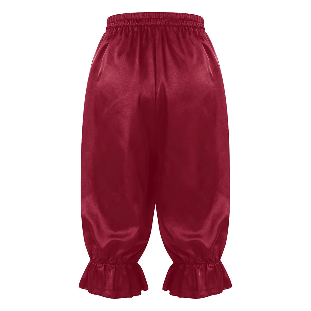 Women's Satin Renaissance Ruffle Bloomers - Cosplay Capri Pants