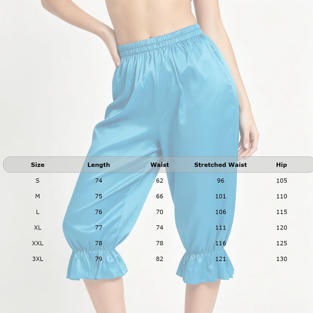Women's Satin Renaissance Ruffle Bloomers - Cosplay Capri Pants