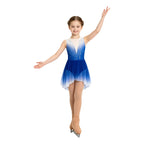 Girls Gradient Rhinestone Figure Skating Ballet Tutu Dress