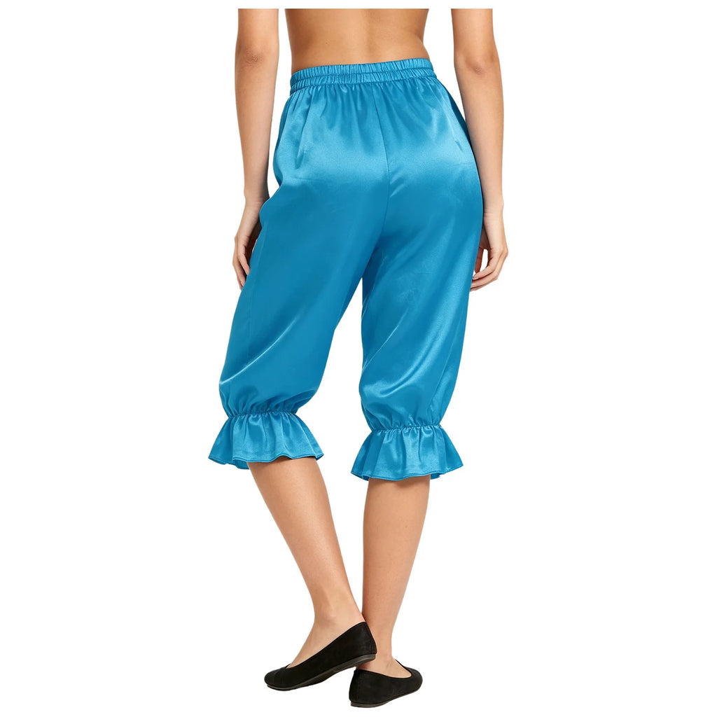 Women's Satin Renaissance Ruffle Bloomers - Cosplay Capri Pants