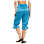 Women's Satin Renaissance Ruffle Bloomers - Cosplay Capri Pants