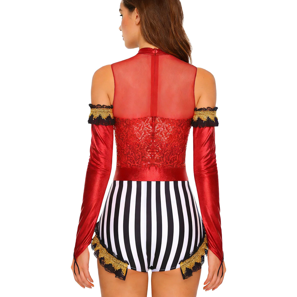 Circus Ringmaster Metallic Leotard - Lion Tamer Cosplay Set