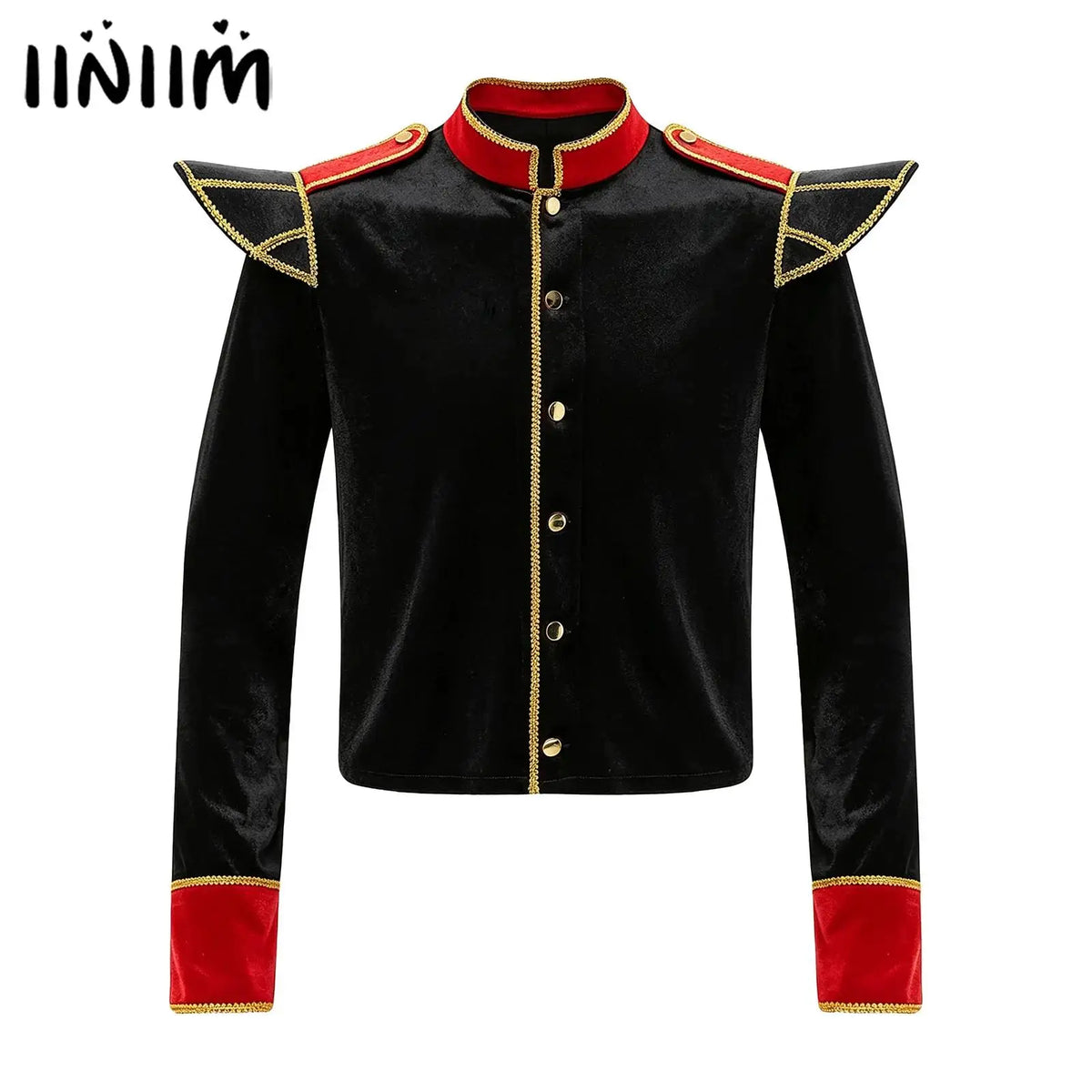 Men's Velvet Ringmaster Circus Jacket with Epaulets - Cosplay Costume