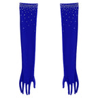 Girls Rhinestone Figure Skating Leotard - Fringe Dress with Gloves