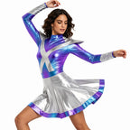Women's Metallic Shiny Alien Astronaut Costume - Robot Dress