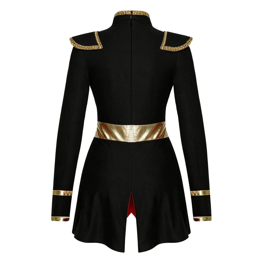 Women's Ringmaster Swallowtail Jumpsuit - Gold Trim Bodysuit