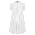 Women's Victorian Empire Waist Sleep Dress - Puff Sleeve Nightgown