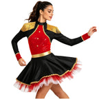 Circus Ringmaster Sequined Bodysuit - Fringe Shoulder Costume Dress