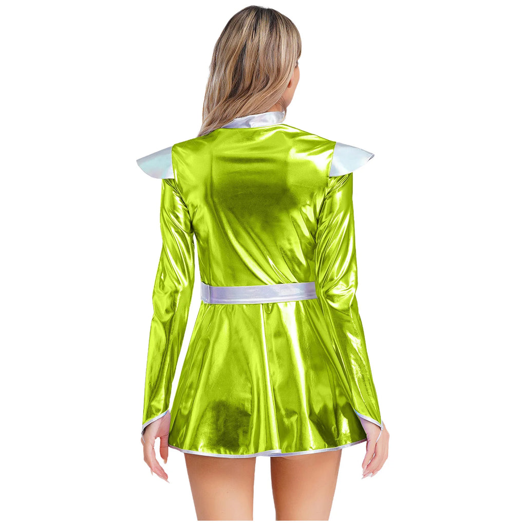 Women's Metallic Astronaut Cadet Dress - Alien Cosplay Costume