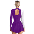 Women's Rhinestone Figure Skating Dress - Ruffled Lyrical Costume