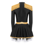 Circus Ringmaster Sequined Bodysuit - Fringe Shoulder Costume Dress