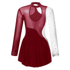Women's Rhinestone Figure Skating Dress - Ruffled Lyrical Costume