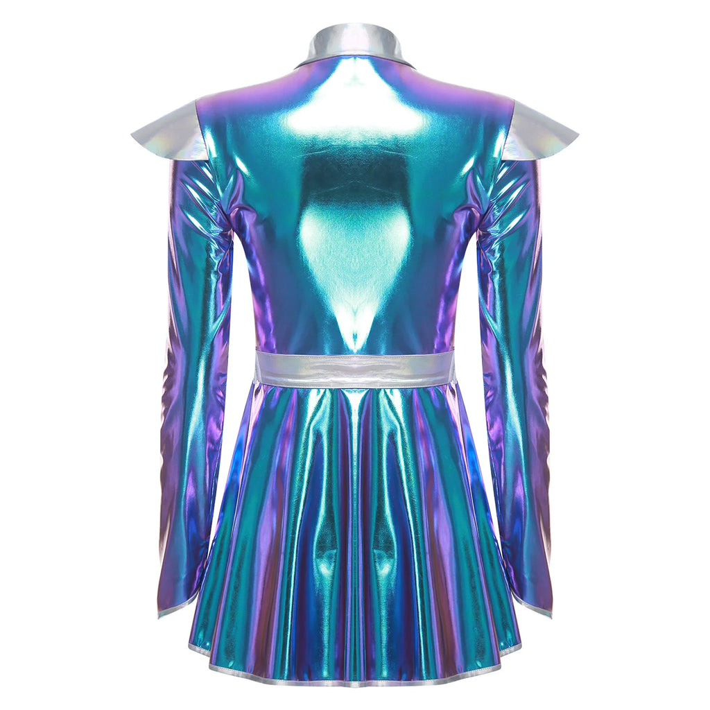 Women's Metallic Astronaut Cadet Dress - Alien Cosplay Costume