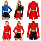Women's Ringmaster Swallowtail Jumpsuit - Gold Trim Bodysuit