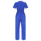 Women's Professional Scrub Jumpsuit - V-Neck Multi-Pocket Uniform