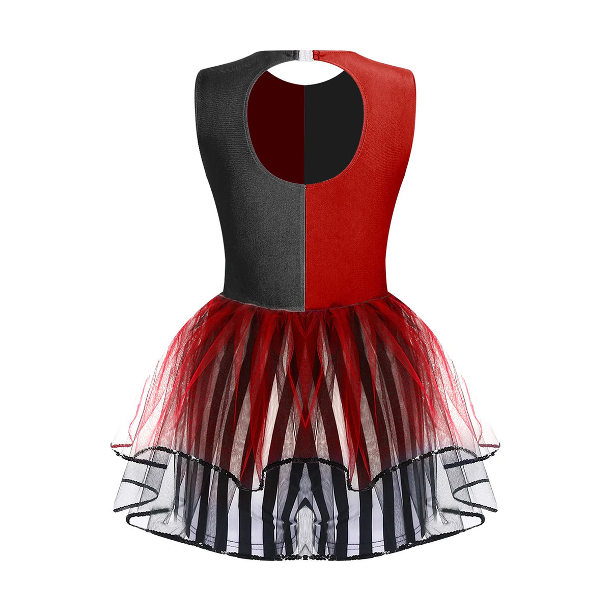 Mad Circus Clown Sequined Romper - Striped Bowtie Cutout Jumpsuit