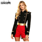 Women's Ringmaster Swallowtail Jumpsuit - Gold Trim Bodysuit