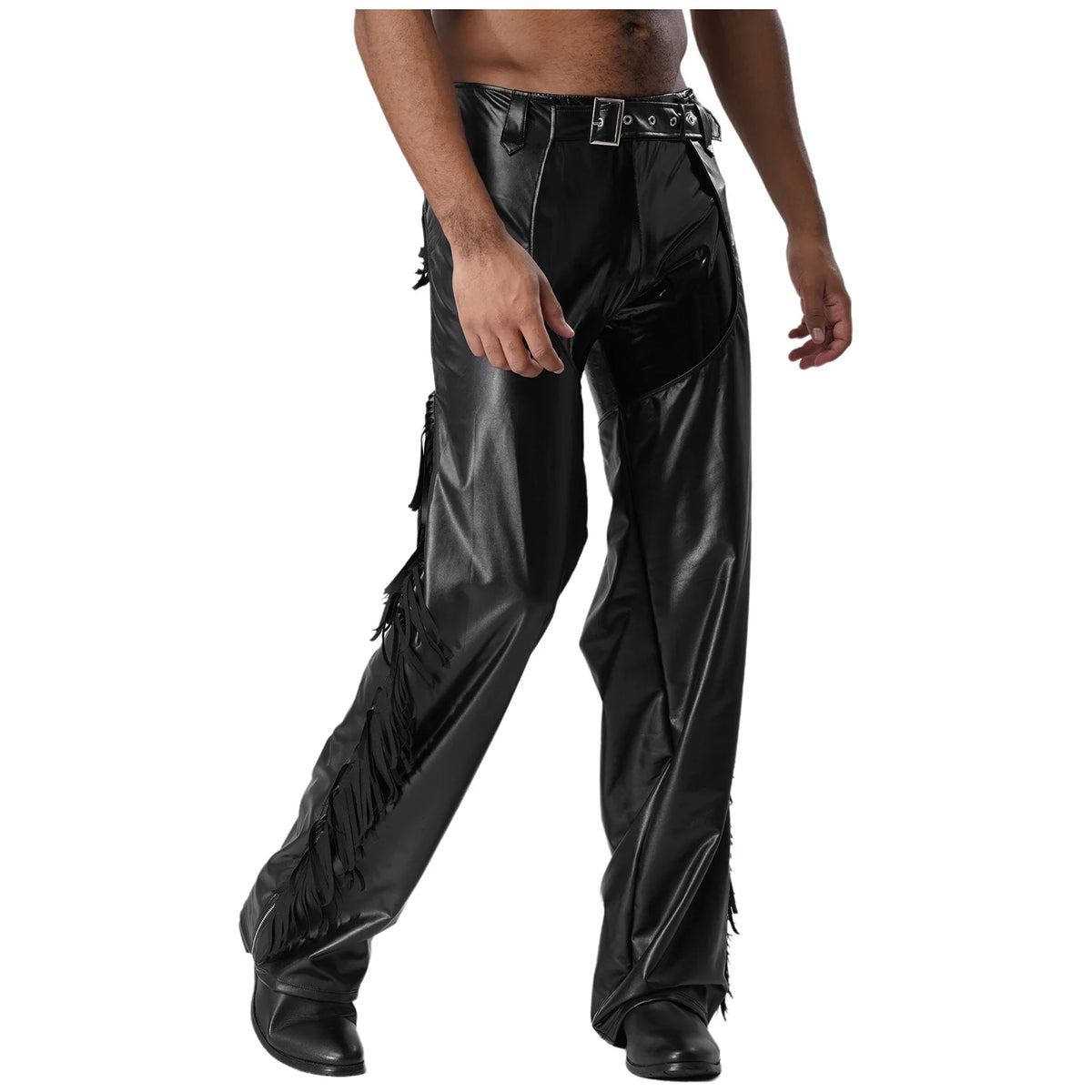 Men's Western Cowboy Faux Leather Fringed Chaps - Cosplay Costume
