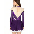 Women's Rhinestone Figure Skating Dress - Ruffled Lyrical Costume