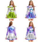Women's Metallic Shiny Alien Astronaut Costume - Robot Dress