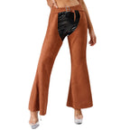Faux Suede Western Cowgirl Chaps - Hollow-Out Biker Riding Pants