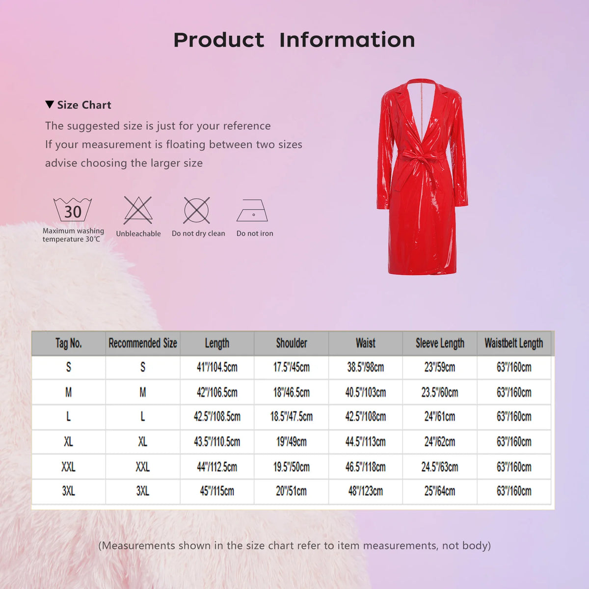 Glossy PU Leather Trench Coat with Belt - Open-Front Overcoat