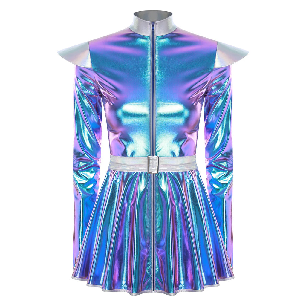 Women's Metallic Astronaut Cadet Dress - Alien Cosplay Costume