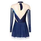 Women's Rhinestone Figure Skating Dress - Ruffled Lyrical Costume