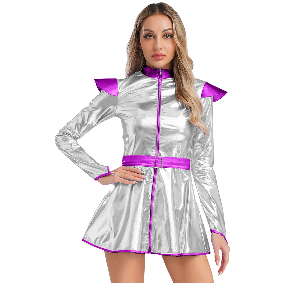 Women's Metallic Astronaut Cadet Dress - Alien Cosplay Costume