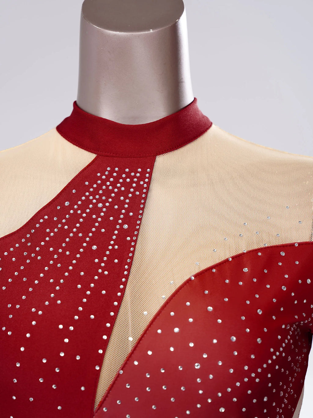 Women's Rhinestone Figure Skating Dress - Ruffled Lyrical Costume