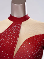 Women's Rhinestone Figure Skating Dress - Ruffled Lyrical Costume