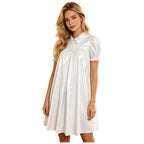 Women's Victorian Empire Waist Sleep Dress - Puff Sleeve Nightgown